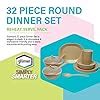 Gluman 32 Pieces Round Solid Dinner Set | Shiny & Glossy Finish | 100% ...