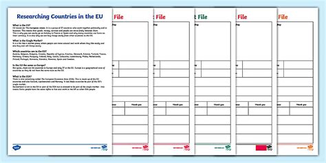 Countries in the EU Research Sheet