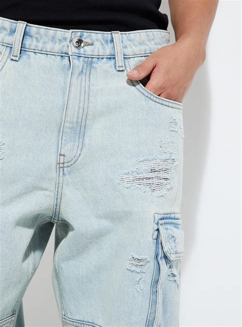 Buy URB_N Men Loose Fit Distressed Cargo Jeans Online at just Rs. 1799. ...