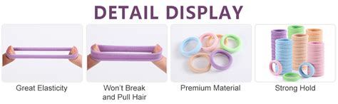 100 Pcs Thick Seamless Spring Hair Ties, Ponytail Holders, Light ...