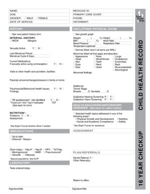 Fillable Online unclothed physical exam form Fax Email Print - pdfFiller