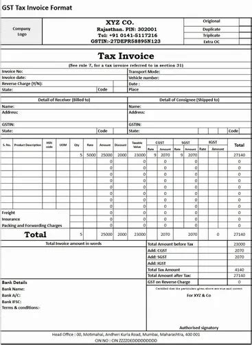 GST Invoice & GST Bill Format Generator in Excel, PDF, Word