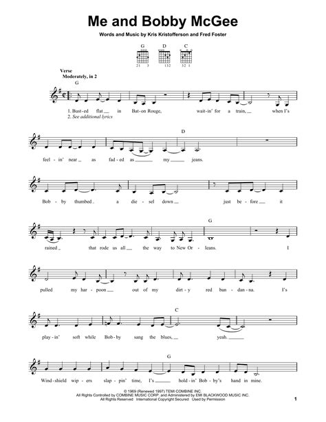 Me And Bobby McGee by Janis Joplin - Easy Guitar - Guitar Instructor