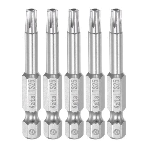 Uxcell Star 5 Point Screwdriver Bits Hex Shank Magnetic Security Torx Head Screw Driver TS25 ...
