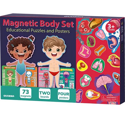 QUOKKA Magnetic Puzzles Human Body Parts Anatomy Skeleton for Kids 3-5 ...