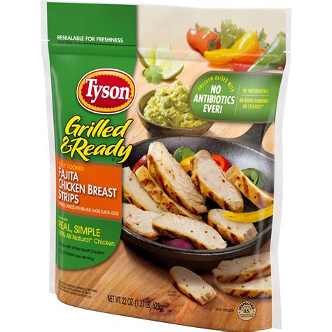 Tyson Grilled & Ready Fajita Chicken Breast Strips, 1.37 lb Bag (Frozen)