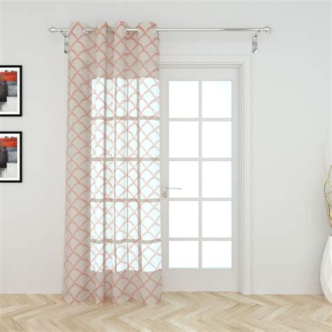 Buy Chander Red Printed Sheer Fabric Door Curtain- 110 x 225 cm from ...