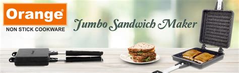 Buy Orange aluminium Non-stick toast sandwich maker (Jumbo Sandwich ...