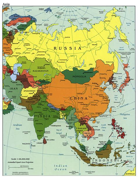 Asia Political Map Poster – Country Borders & Capitals