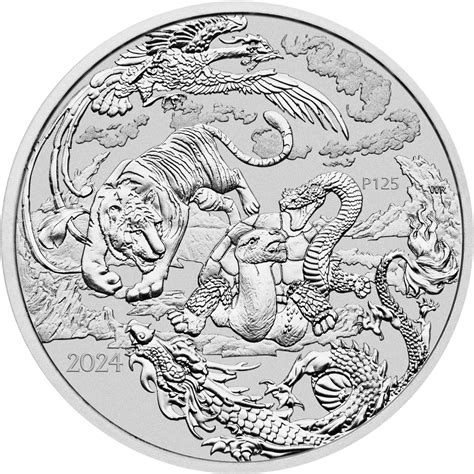 Silver Ounce 2024 Chinese Myths and Legends - Four Guardians, Coin from ...