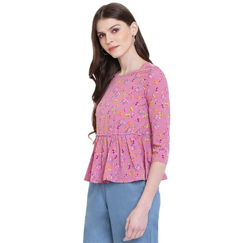 mayra Women's Top(2101T10264_S Pink) : Amazon.in: Clothing & Accessories