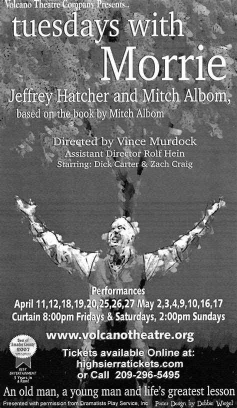 Tuesdays with Morrie | Volcano Theatre Company