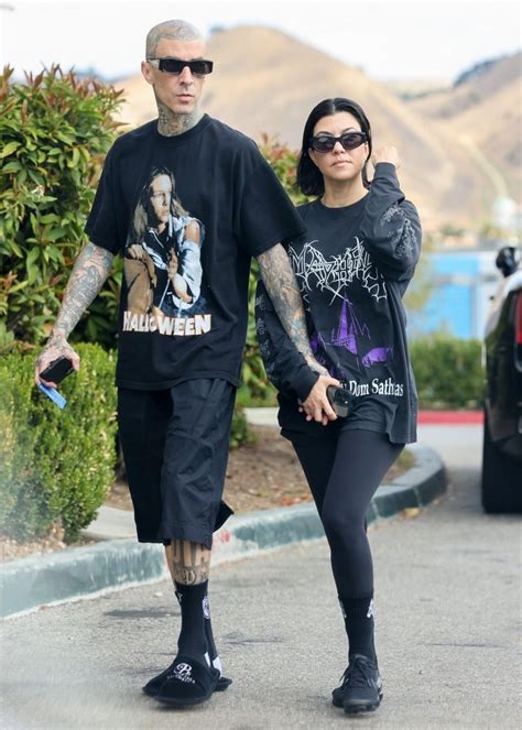 Kourtney Kardashian and Travis Barker at Erewhon in Calabasas 10/16 ...