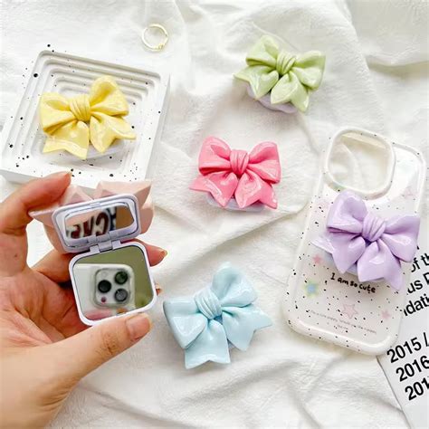 Trendy Bow Makeup Mirror Gripper Phone Holder Bracket – ATCASA