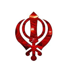 Decor Kafe Acrylic 3D Sikhe Acrylic Mirror Wall Sticker (Red) : Amazon ...