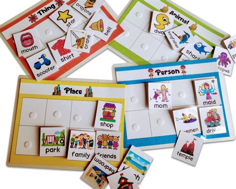 Buy Noun - Person, Place, Animal and Things Sorting Learning Activity ...