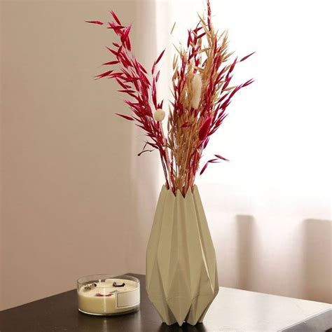 Geometrical zen vase white with cherry charm bunch – https://artecasa.in/