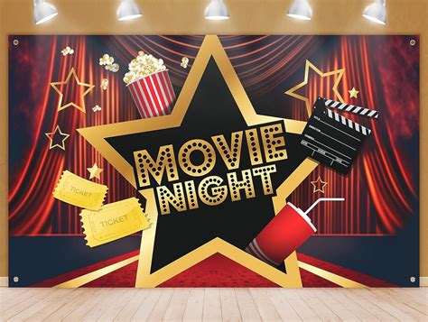 Amazon.com : Movie Night Party Backdrop - Cinema Theme Photography ...
