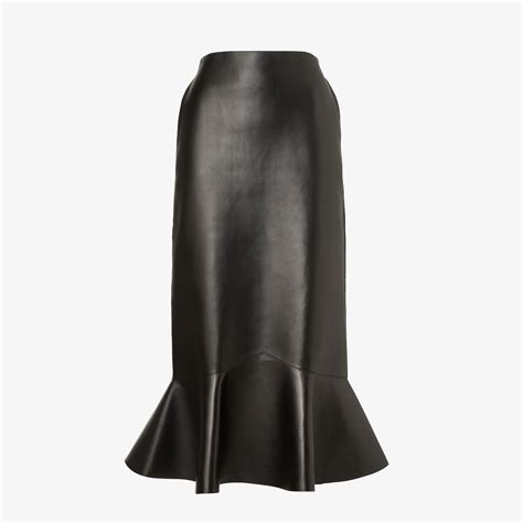 스커트 가죽 블랙 | Fendi