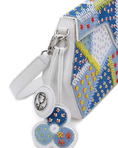 Buy a Denim Patchwork with Beads Embroidery Shoulder Bag – Fizzy Goblet