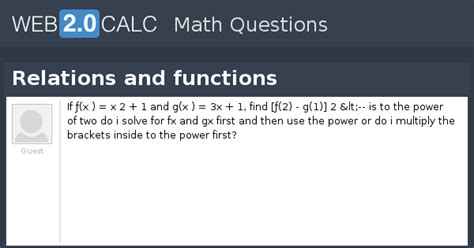 View question - Relations and functions