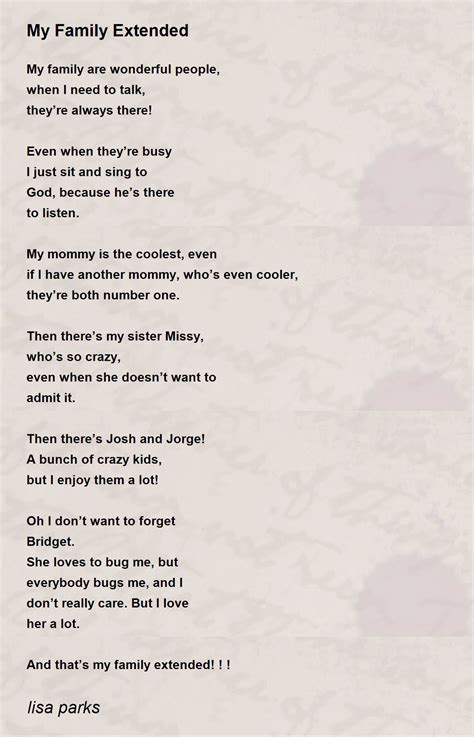 Family Love Poems For Kids