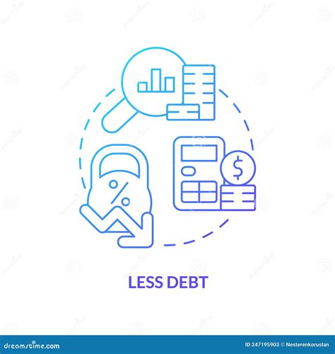 Less Debt Blue Gradient Concept Icon Stock Vector - Illustration of ...