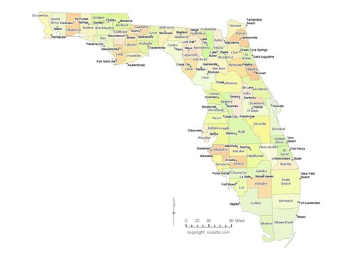 Florida County Map & County Seats (All 67 Counties) | CCCarto