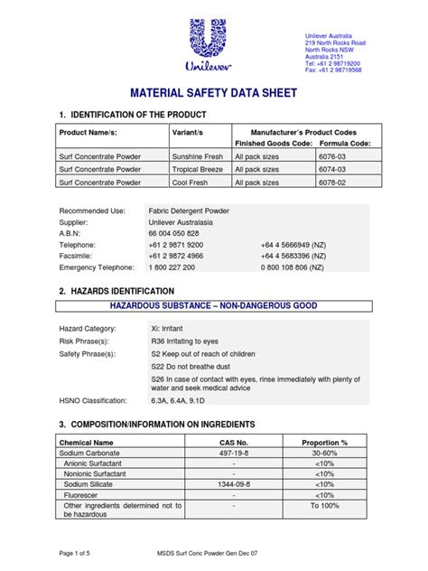 Image result for Baking Powder Safety Data Sheet