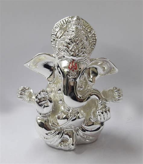 Buy RK Fashion™ Silver Plated Ganesh Idol | Ganesh Idol | Idols for ...
