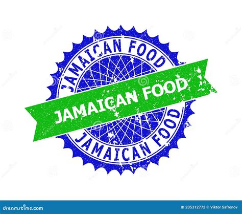 JAMAICAN FOOD Bicolor Rosette Scratched Seal Stock Illustration ...