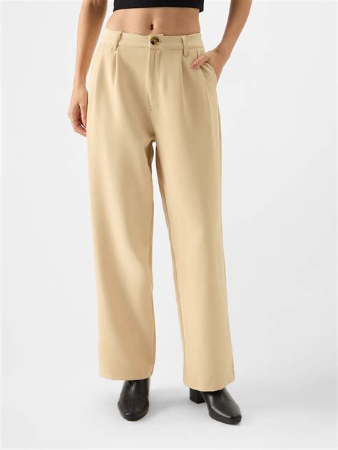 Buy Korean Pants: Beige Women Pants online at The Souled Store.