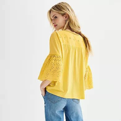 Women's Farmers Market V-Neck Bell Sleeve Top