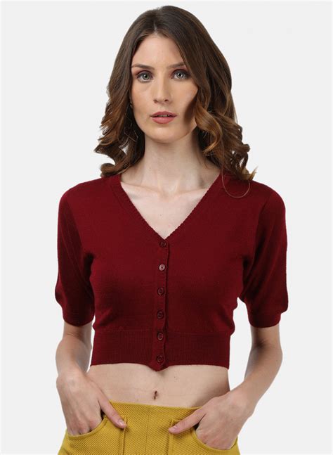 Buy Women Maroon Solid Blouse Online in India - Monte Carlo