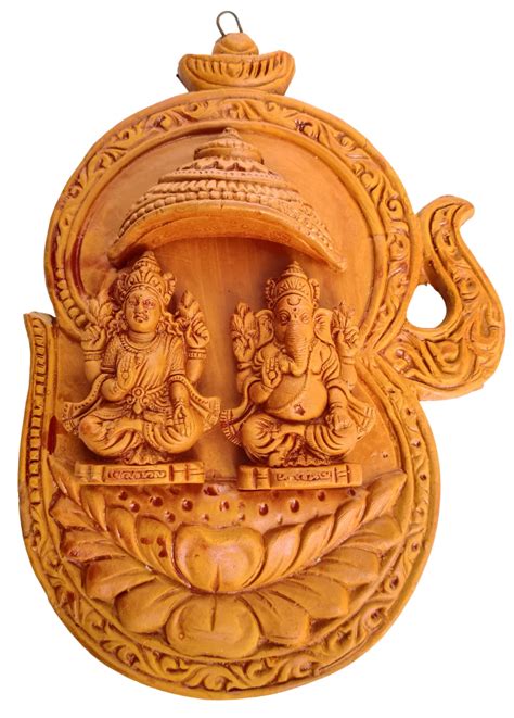 Terracotta Lord Ganesha and Laxmi MATA Ganesha Laxmi Wall Hanging Show ...