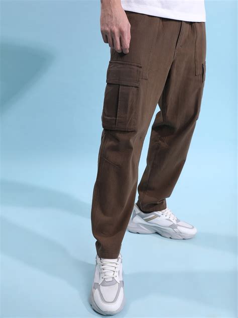 HIGHLANDER Men Brown Relaxed Fit Ankle Length Cargo Trouser - Price History