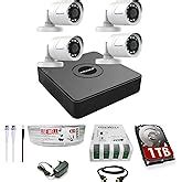 Prama 2MP Full HD CCTV kit with 4 Channel DVR + 2 Outdoor Cameras + 500 ...