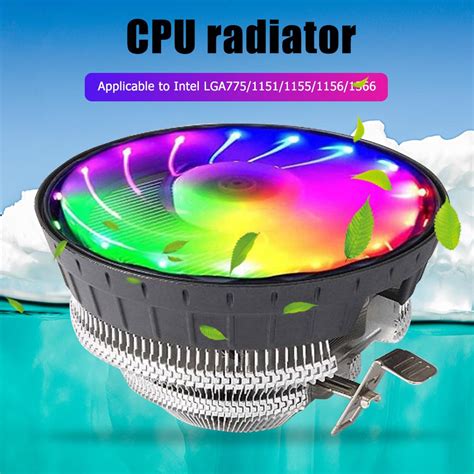 CPU Cooling Fan RGB LED Lighting 4 Pin Air Cooler ... – Grandado