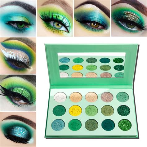 Green Eyeshadow Palette Green Glitter Eyeshadow Highly Pigmented ...