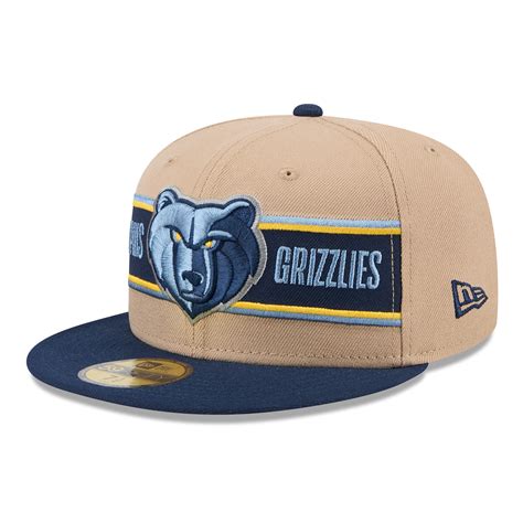 Men's Memphis Grizzlies New Era Tan/Navy 2024 NBA Draft 59FIFTY Fitted Hat