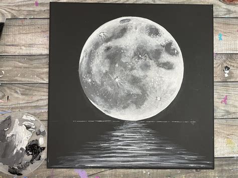 How to paint the moon for beginners realistic full moon with acrylics ...