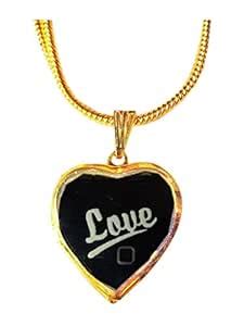 Handicraft Kottage Locket For Your Love Gold Plated Grey Metal Pendant ...