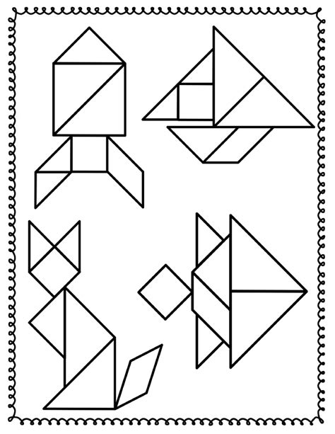 Tangram Printable Puzzles Kids Learning Easy Printables Choose Board Tangrams Template Sketch ...