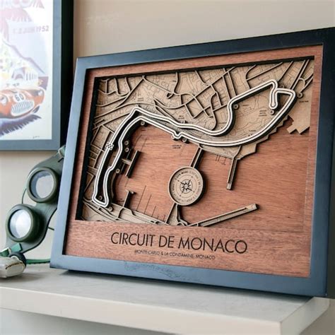 Buy Circuit De Monaco 3D Wood Track Map F1 Wall Art Customizable Online ...