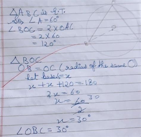 an equilateral triangle ABC is inscribed in a circle with centre o find ...