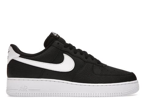 NIKE AIR FORCE 1 LOW '07 WHITE BLACK PEBBLED LEATHER