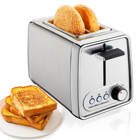 Buy Hamilton Beach Metal 2 Slice Wide Slot Toaster, Bagel & Defrost ...