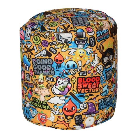 Buy Helios Yuri Canvas Pouffe Cover - Brown from Helios by Home Centre ...