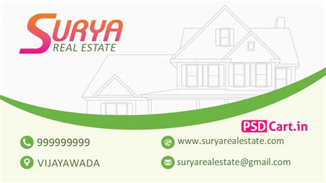 Telugu Real Estate Visiting Cards Set Download PSD Visiting Cards Designs