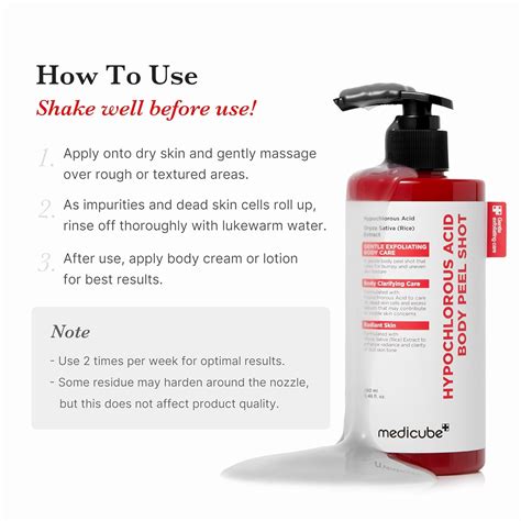 Medicube Hypochlorous Acid Rice Body Peel Shot 280ml | Exfoliating Body ...